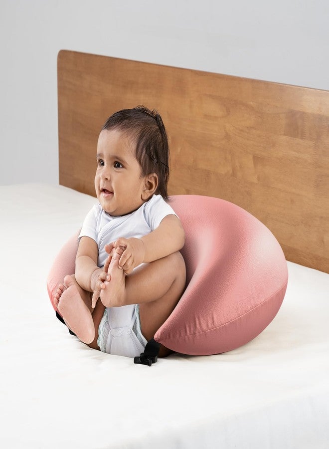 Wakefit Feeding Pillow for New Born Baby | 3 Months Warranty | 5 in 1 Nursing Pillow with Belt and Hoop for Breastfeeding with Velvet Removable Cover | Pink - Image 5