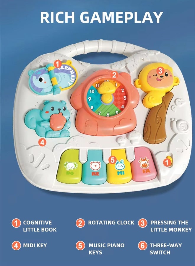 Berma Baby طاولة تعلم موسيقية، ألعاب موسيقية، ألعاب أطفال (من 6 إلى 12 شهرًا)، طاولة أنشطة للأطفال من عمر 6 إلى 12 شهرًا، ومن عمر 1 إلى 3 سنوات - مركز أنشطة التعليم المبكر - هدايا عيد ميلاد للأطفال الصغار - Image 2