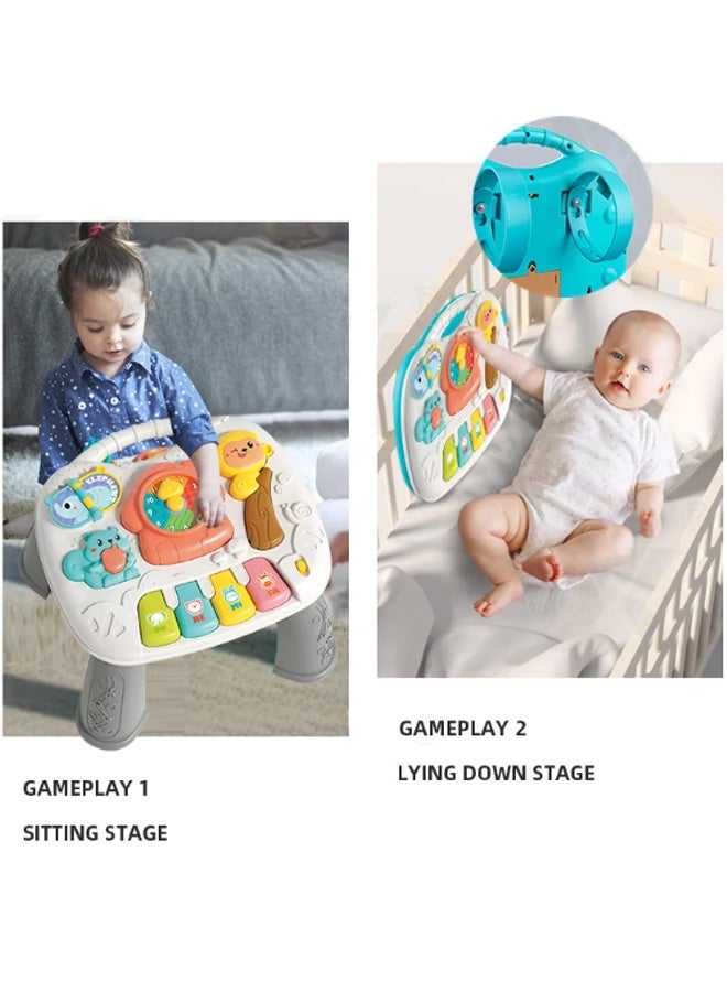 Berma Baby طاولة تعلم موسيقية، ألعاب موسيقية، ألعاب أطفال (من 6 إلى 12 شهرًا)، طاولة أنشطة للأطفال من عمر 6 إلى 12 شهرًا، ومن عمر 1 إلى 3 سنوات - مركز أنشطة التعليم المبكر - هدايا عيد ميلاد للأطفال الصغار - Image 4