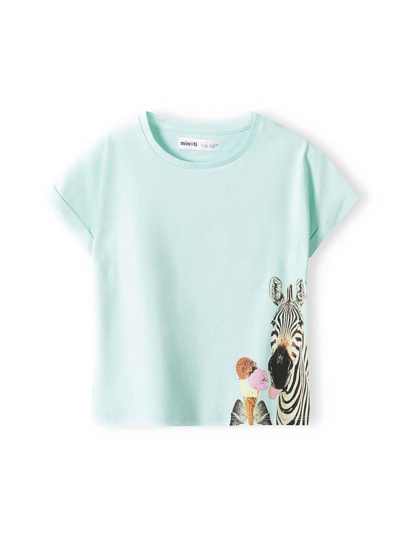 MINOTI Girls Short Sleeve T-Shirt with Glitter Detail - Image 2