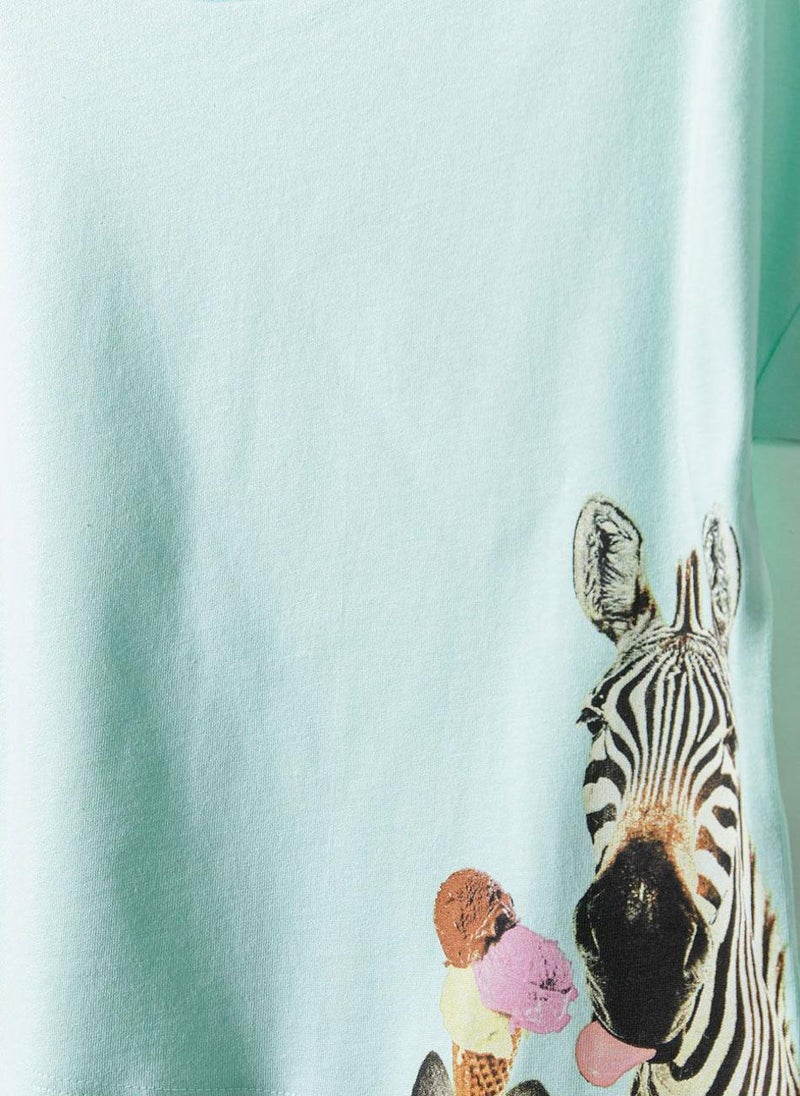 MINOTI Girls Short Sleeve T-Shirt with Glitter Detail - Image 4