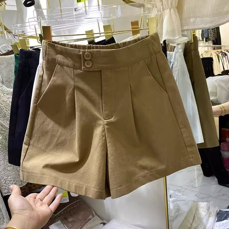 Pure Cotton Thin Casual Shorts For Women Summer Plus Size Fat Girl Mm High Waist Slimming Look Loose A-Line Wide Leg Pants - Image 2