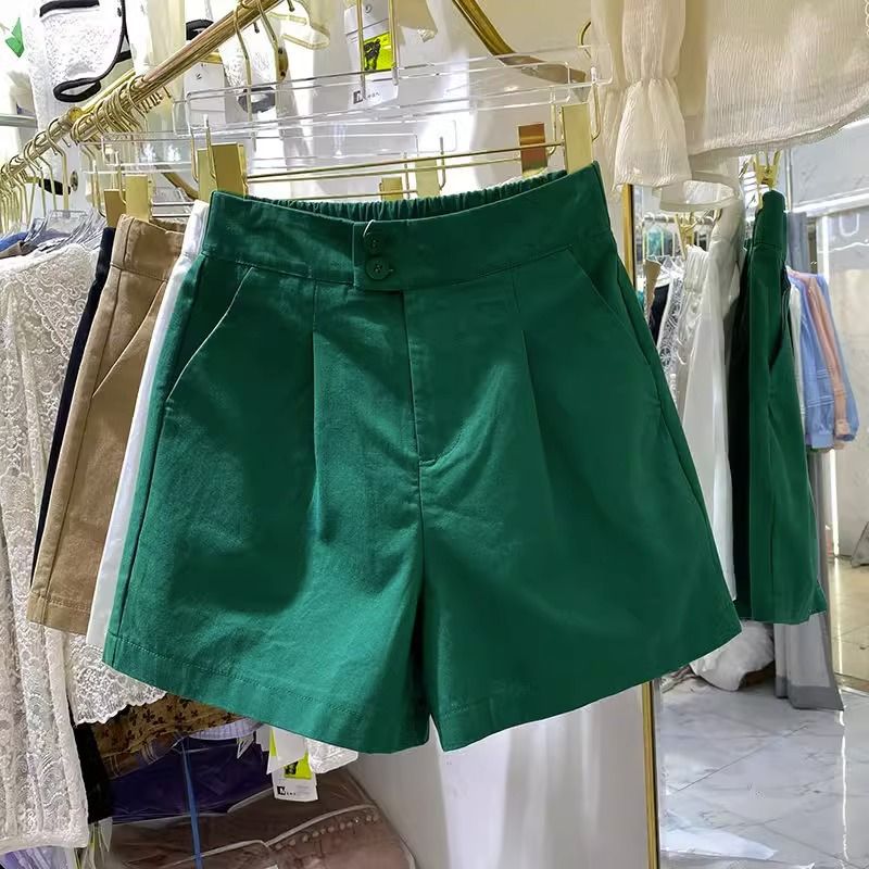 Pure Cotton Thin Casual Shorts For Women Summer Plus Size Fat Girl Mm High Waist Slimming Look Loose A-Line Wide Leg Pants - Image 4