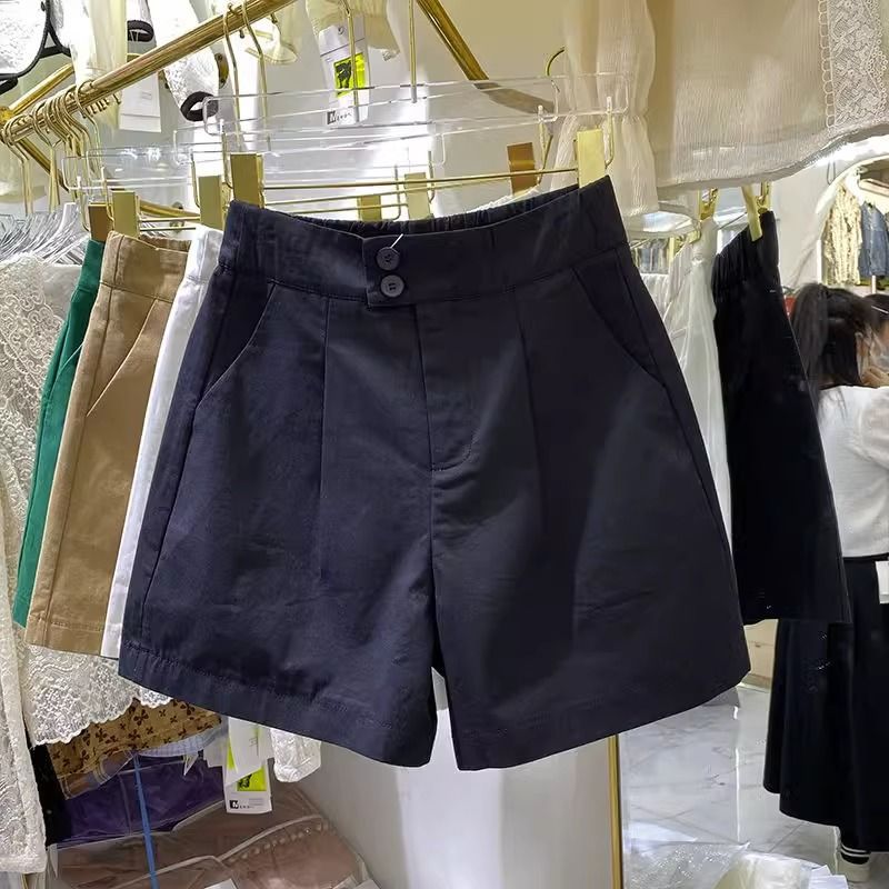 Pure Cotton Thin Casual Shorts For Women Summer Plus Size Fat Girl Mm High Waist Slimming Look Loose A-Line Wide Leg Pants - Image 3
