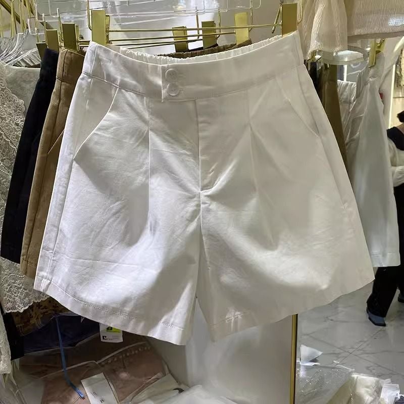 Pure Cotton Thin Casual Shorts For Women Summer Plus Size Fat Girl Mm High Waist Slimming Look Loose A-Line Wide Leg Pants - Image 5