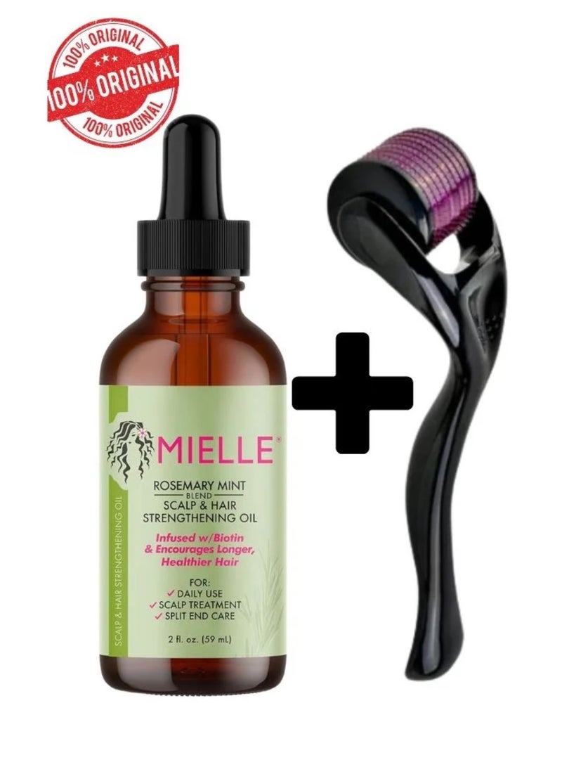 meille Rosemary Mint Scalp And Hair Strengthening Oil Hair Roots And Eyebrows Nourishment, Hair Growth, And Hairfall Treatment Pure Oil Lab Tested / 2OZ 55ml - Image 1
