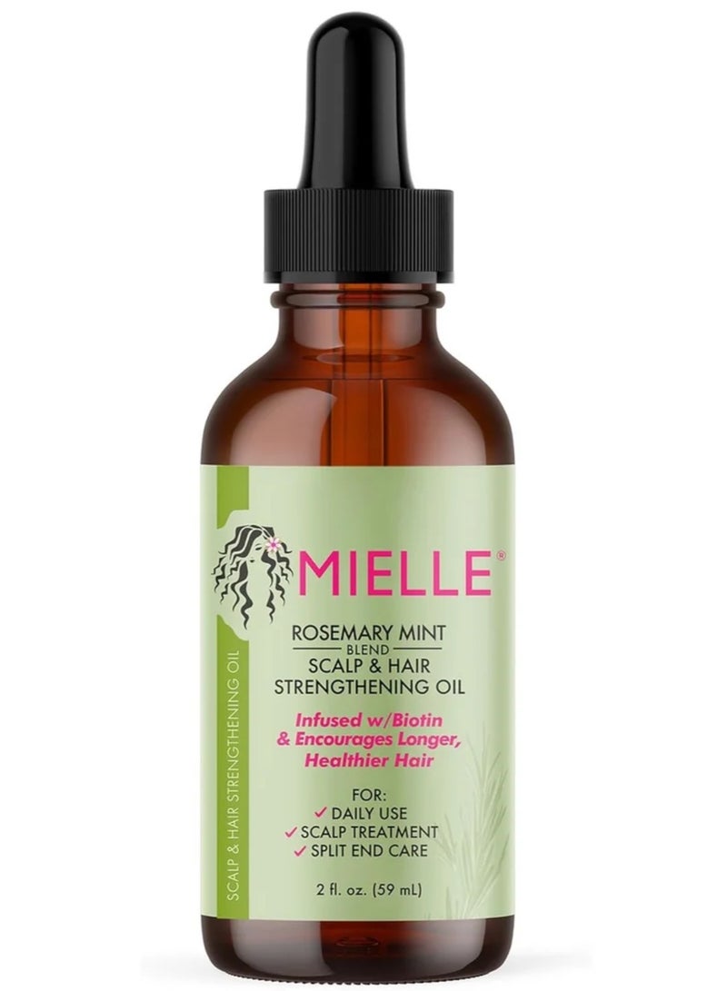meille Rosemary Mint Scalp And Hair Strengthening Oil Hair Roots And Eyebrows Nourishment, Hair Growth, And Hairfall Treatment Pure Oil Lab Tested / 2OZ 55ml - Image 2