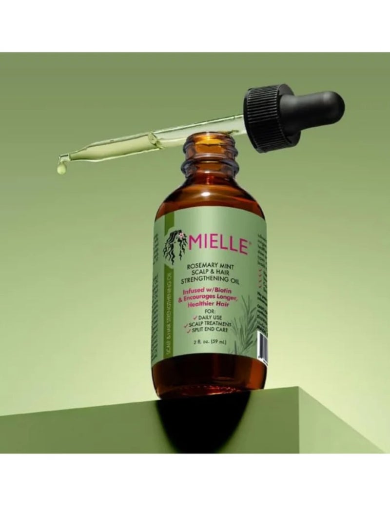 meille Rosemary Mint Scalp And Hair Strengthening Oil Hair Roots And Eyebrows Nourishment, Hair Growth, And Hairfall Treatment Pure Oil Lab Tested / 2OZ 55ml - Image 3