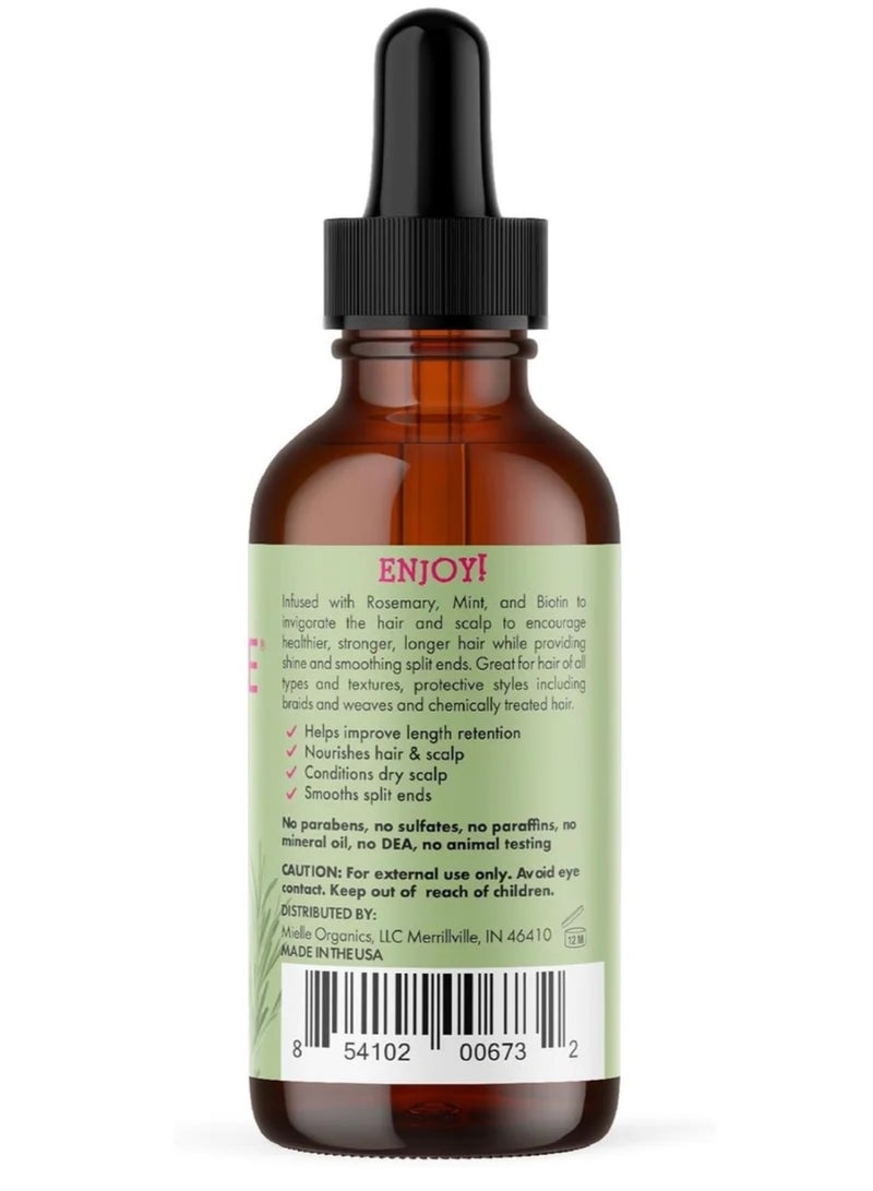 meille Rosemary Mint Scalp And Hair Strengthening Oil Hair Roots And Eyebrows Nourishment, Hair Growth, And Hairfall Treatment Pure Oil Lab Tested / 2OZ 55ml - Image 4