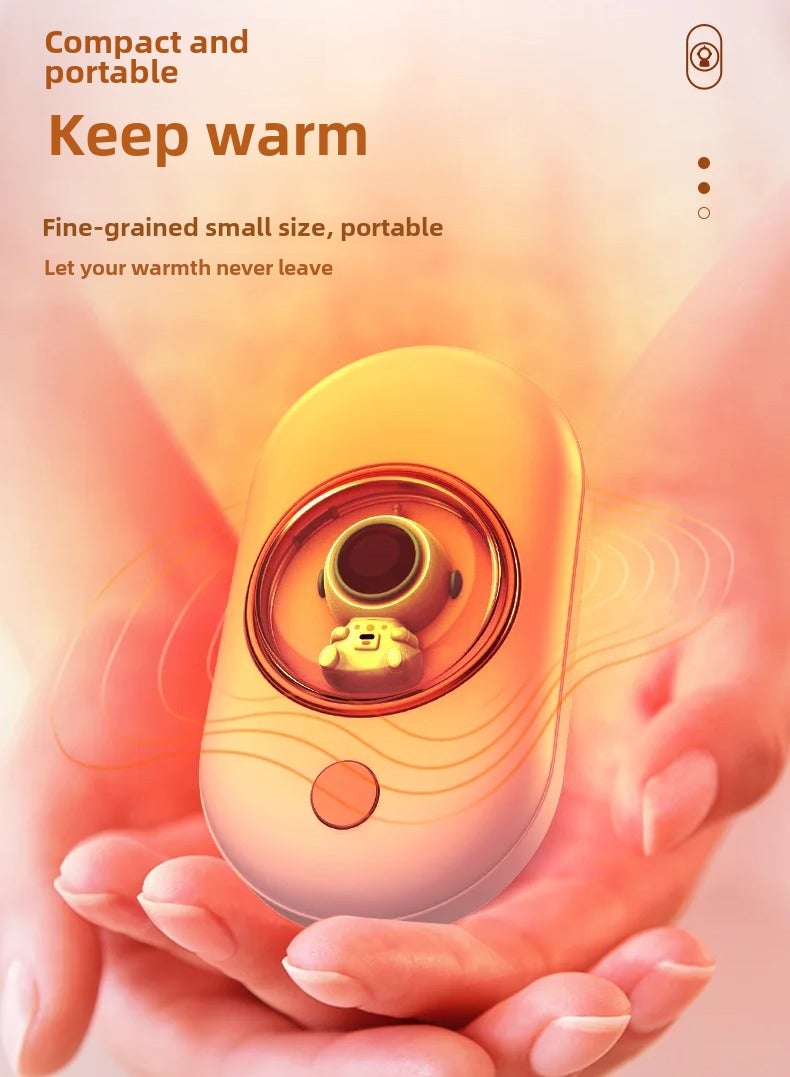 AROAQ Pocket Hand Warmer, Mini Portable Cute Spacesuit Hand Warmer, Adjustable Fast Heating Electric Hand Warming Device, USB Rechargeable Electric Small  Heater For Hands, (1pc, White)  - Image 2