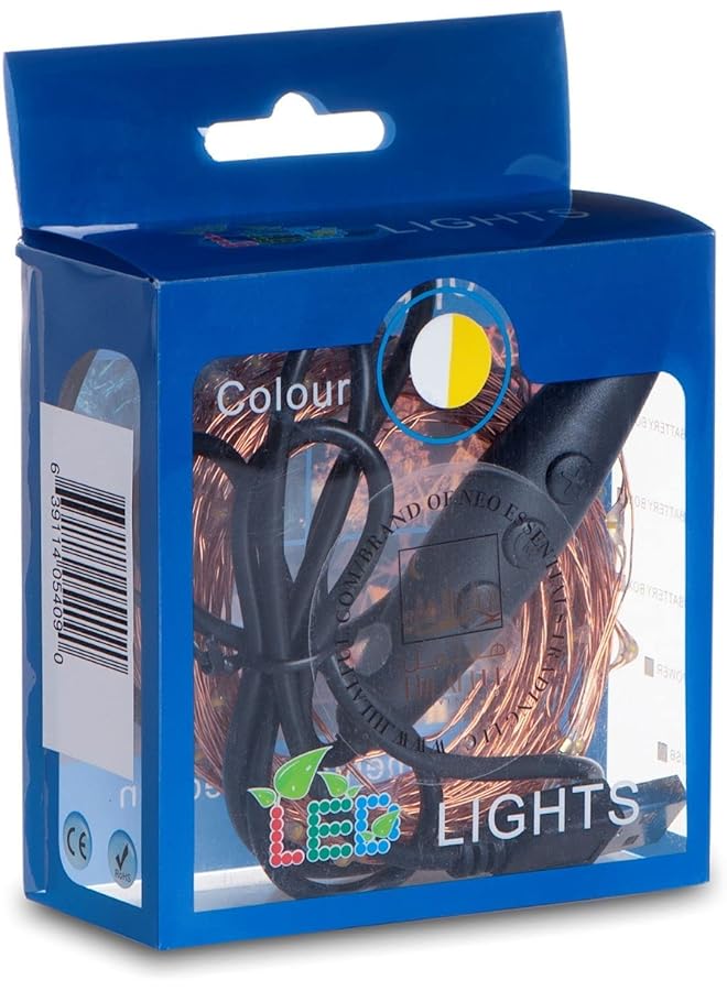 إيروريكس سلسلة أضواء LED زخرفية خرافية للديكور الداخلي والخارجي للمنزل في رمضان والعيد وأضواء الزفاف المعلقة لديكور غرفة النوم تعمل بالبطارية بضوء أبيض دافئ  - Image 4