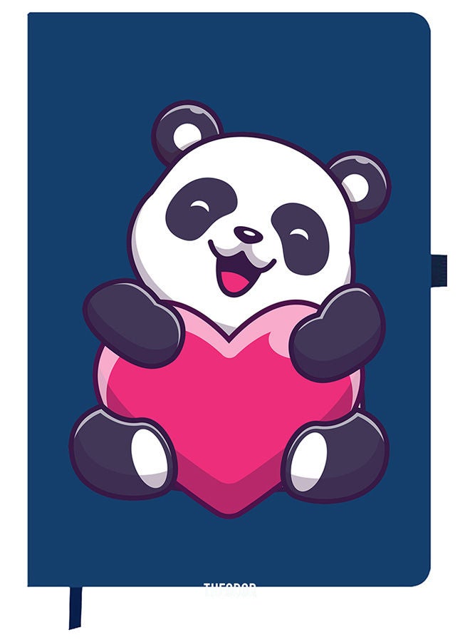 Theodor Designer A5 Thick Blue Hardcover Notebook Heart - Image 1