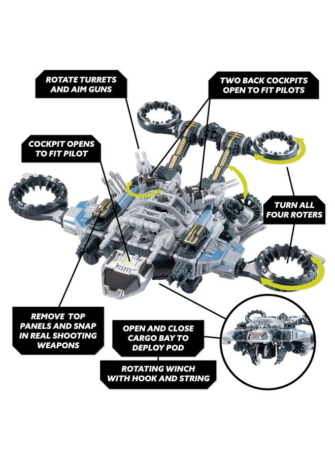 SNAP SHIPS Snap Ships - Trident ST-33 Gunship - Building Construction Toy for Custom Building and Battle Play - for Ages 8+  - Image 4