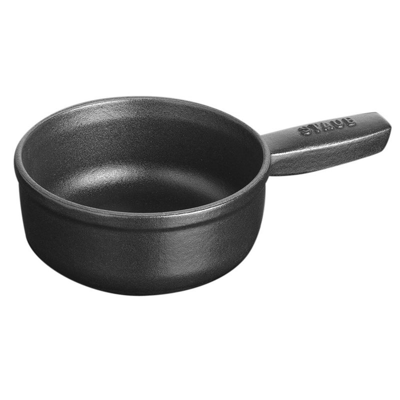 STAUB Staub Cast Iron 12oz Mini Cheese Fondue Pot  Matte Black Made in France 