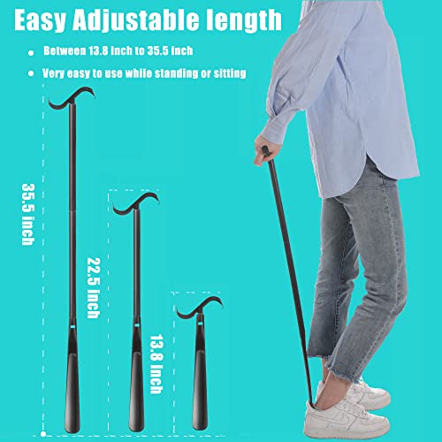 Fanwer Shoe Horn Long Handle for Seniors - 33.5" Long Dressing Stick, Sock Remover Tool, Stable, Not Easy to Break, Adjustable, for Disabled, Knee & Hip Replacements and Back Problems People - Image 2