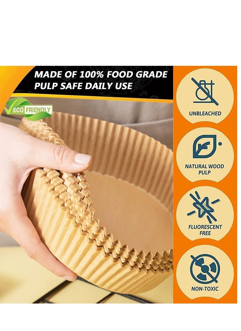 ALMUFARREJ - 50 Piece Air Fryer Round Nonstick Steamer Pads High Quality Parchment Paper for Baking - Image 1