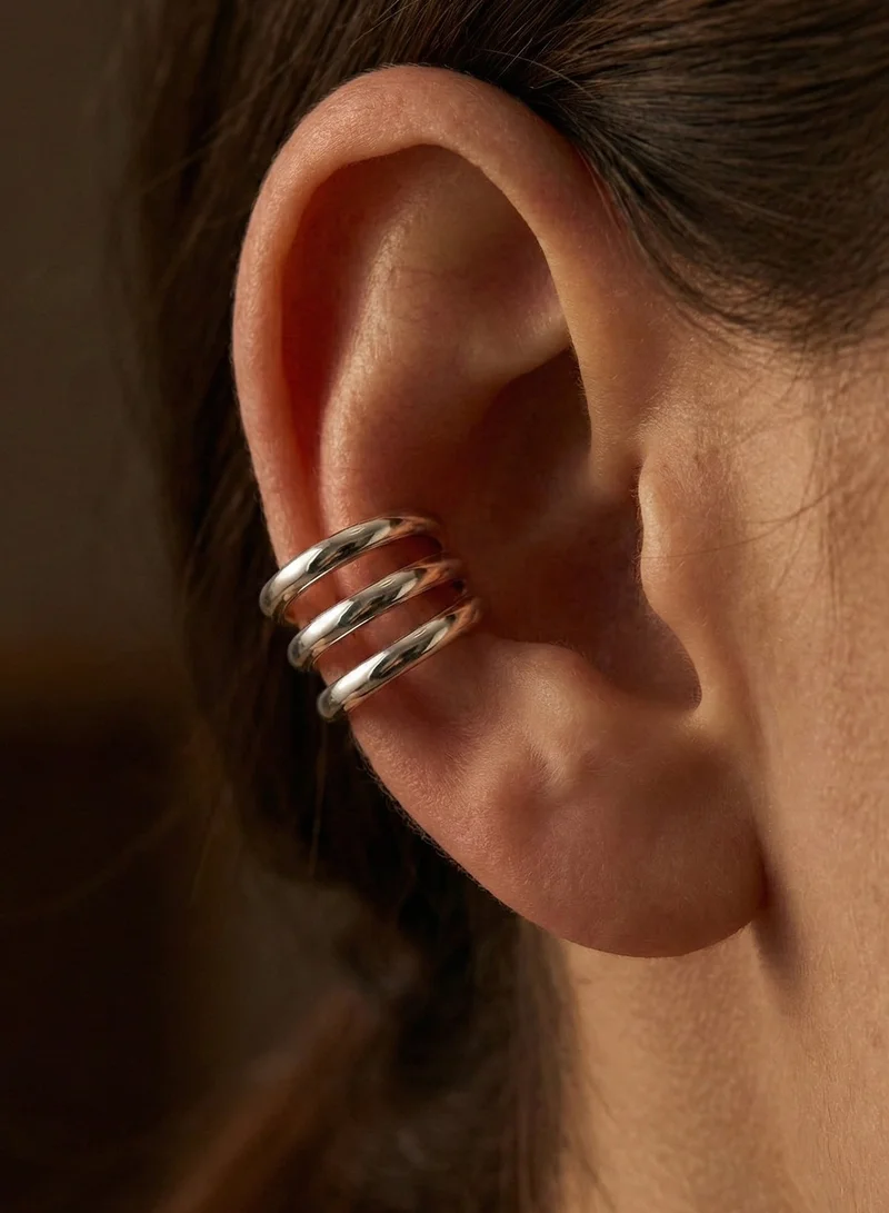 ليو جو لي جو أساور أذن ثلاثية فضية