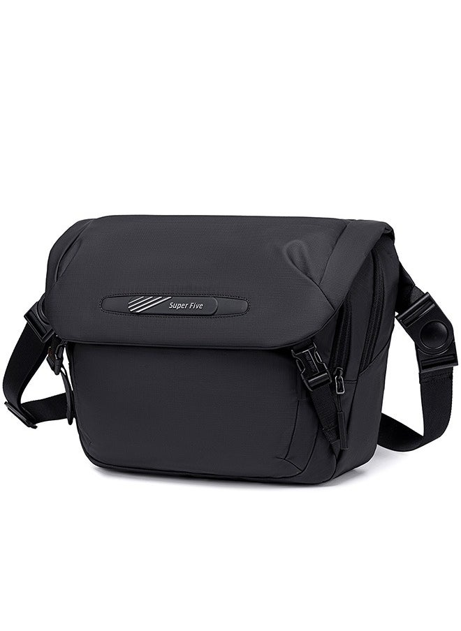 SUPER 5 FKB00741 Fashion Casual Multi-pocket Shoulder Crossbody Waterproof Bag - Black  - Image 1
