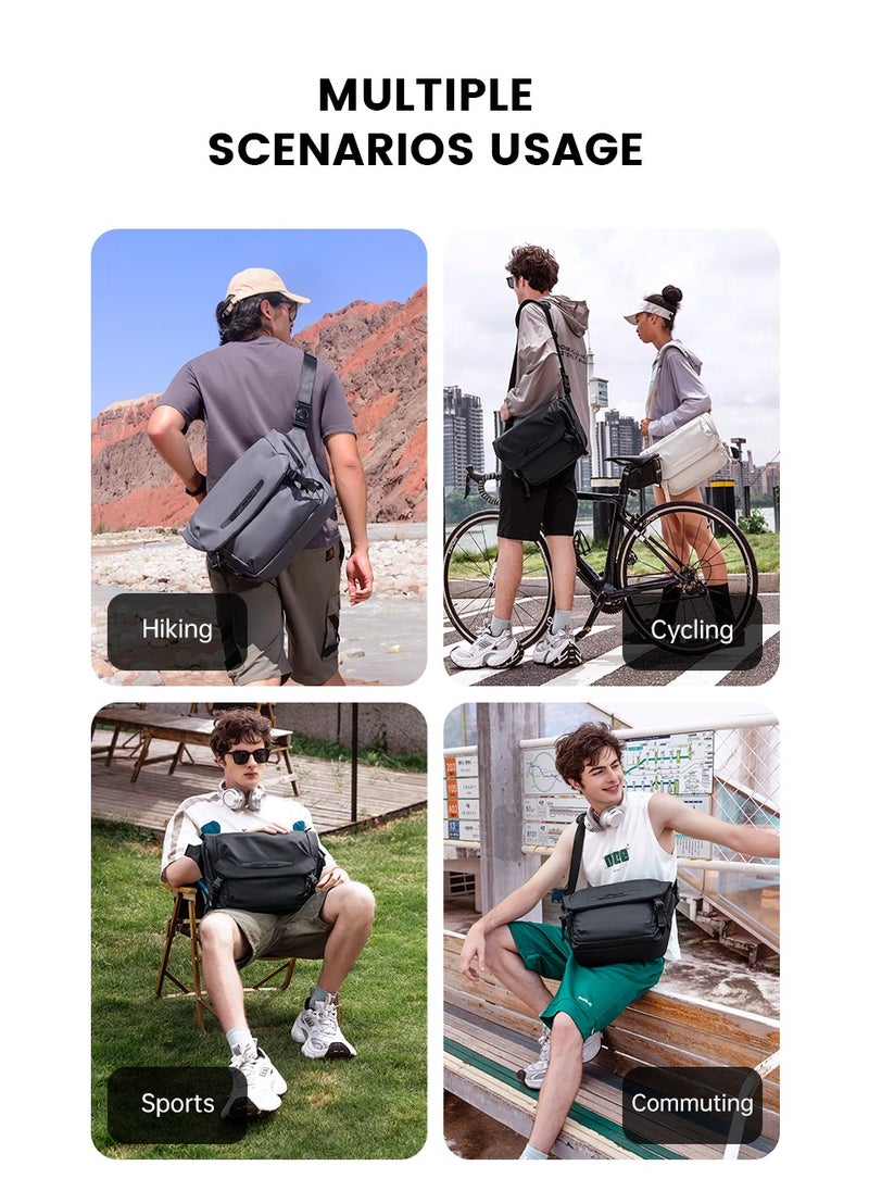 SUPER 5 FKB00741 Fashion Casual Multi-pocket Shoulder Crossbody Waterproof Bag - Black  - Image 5
