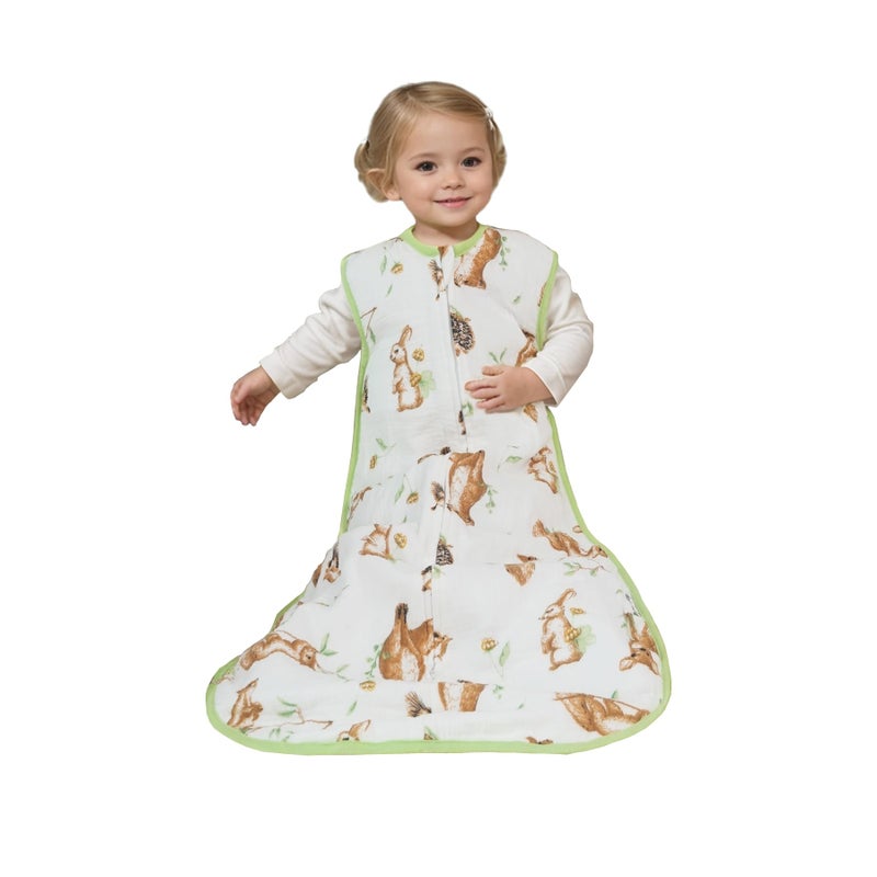 Toddler Muslin Cotton Sleep Sack 0507 TOG Sleeveless Wearable Blanket for Baby Toddler 35T Breathable Lightweight Sleep Sack with 4Layer Front 2Layer Back Soft AllSeason Sleeping Bag