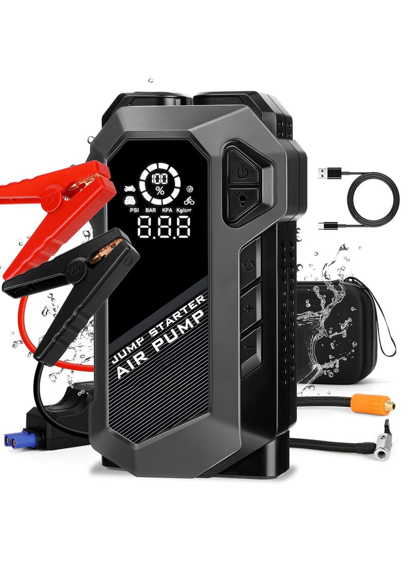 Multifunctional Car Starter, Equipped with Emergency Fast Charging, with Car Air Compressor, and Built-in Powerful LED Lighting - Image 1