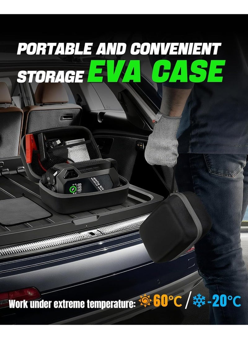 Multifunctional Car Starter, Equipped with Emergency Fast Charging, with Car Air Compressor, and Built-in Powerful LED Lighting - Image 2