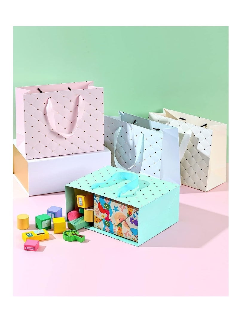 Gift Bags Medium Gift Bag-Birthday Gift Bag for Presents, Thicken Natural Craft Wrapping Bags with Handle, Unique Wedding Birthday Party Baby Shower Teacher Gift Bag, Men Women Gift Bag 4Pcs - Image 2