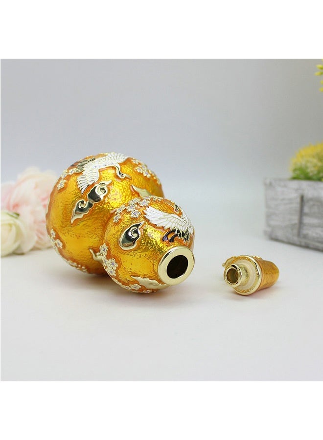JCB CHIC Enamel Gourd Pendant with Crane & Plum Blossom, Chinese Traditional Lucky Amulet Jewelry for Women Men, Vintage Cloisonne Gourd Necklace Pendant for Good Luck, Health & Longevity(xs) - Image 5