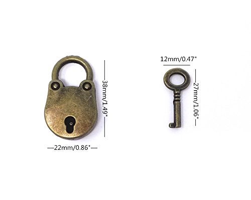 Honbay 3pcs Vintage Antique Style Mini Archaize Padlocks Key Lock with Key - Image 3