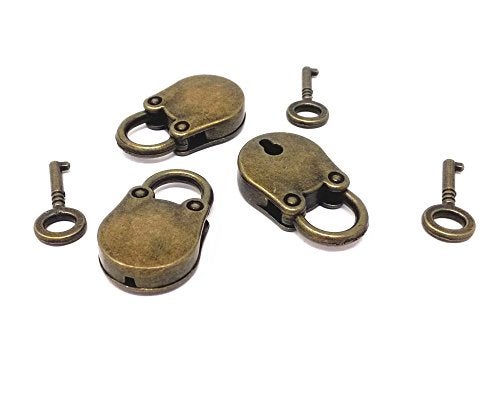 Honbay 3pcs Vintage Antique Style Mini Archaize Padlocks Key Lock with Key - Image 2