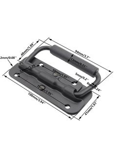KASTWAVE Spring Loaded Pull Handles, Surface Mount Chest Handle with Rubber Grip Handmade Chest Trunk Lifter Handle Pull Heavy Duty Hardware for Chests Trunks Crates Storage Boxes Thickened 2mm (2 Pack)  - Image 2