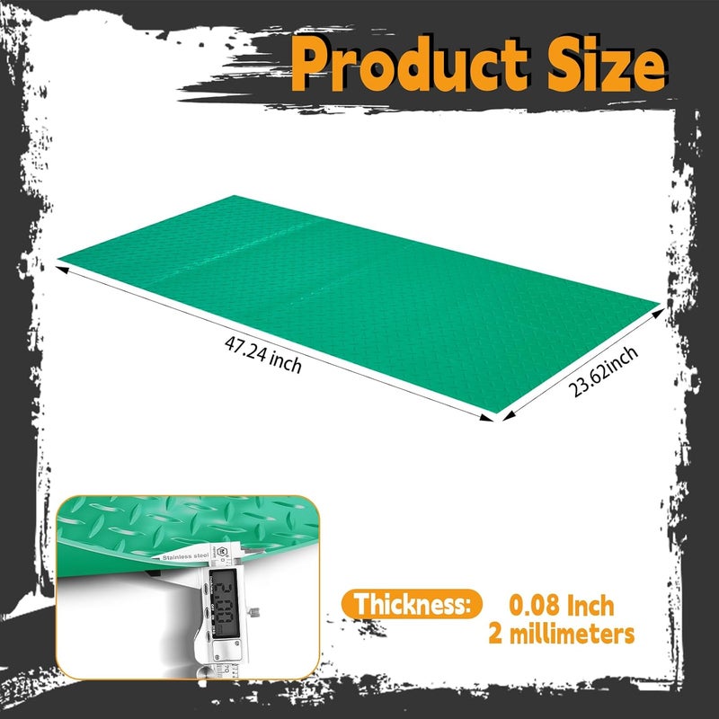 ARQRHTLY Workbench Mat, Green 23.62" x 47.24" PVC Work Bench Mat with Non-Slip Texture, 2 mm Thick Scratch & Stain Resistant Surface for Painting, Woodworking, Crafting, Projects and Tool Protection - Image 2