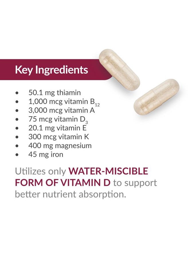 Bariatric Advantage - Ultra Multivitamin with Iron - Ultra Multi with Iron - Capsule Format Multivitamin - Provides Full Complex of B Vitamins - with Vitamin C, Chromium & More - 90 Capsules - Image 1