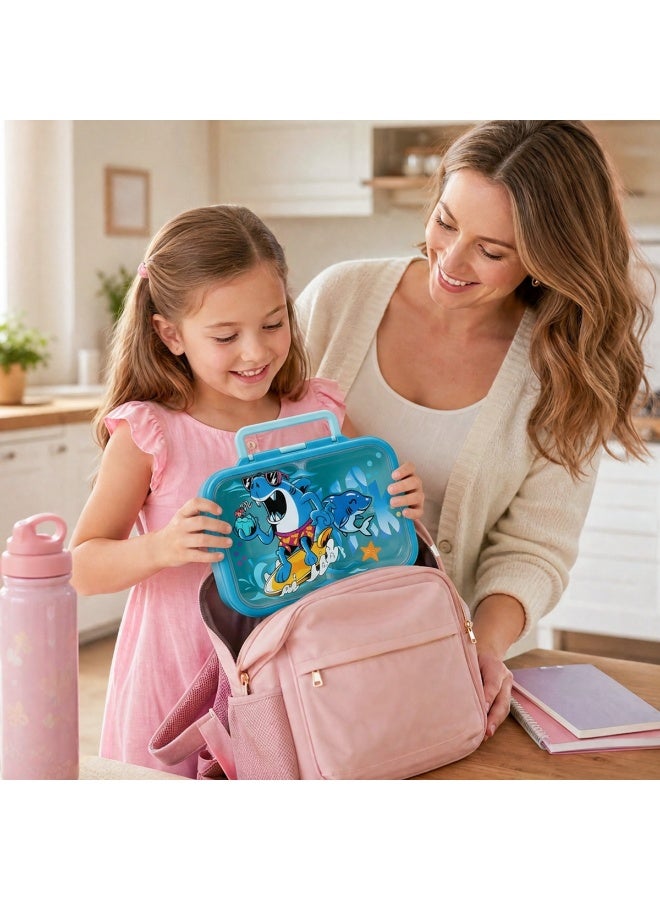 CONTI Plastic Bento Lunch Box for Kids, 800ml/27oz BPA-Free Leak-Proof Food Containers with 3 Compartments, Freezer & Dishwasher Safe, Back to School Students Lunches Size for Ages 3-7 - Image 5