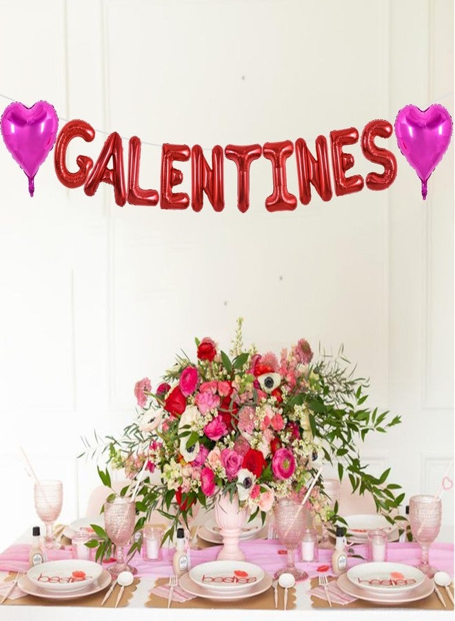 TONIFUL 16 Inch Red Galentines Letter Balloons Valentine’s Day Foil Alphabet Balloons Banner for Valentine's Day Wedding Bridal Shower Anniversary Engagement Ladies Girls Party Supplies - Image 4