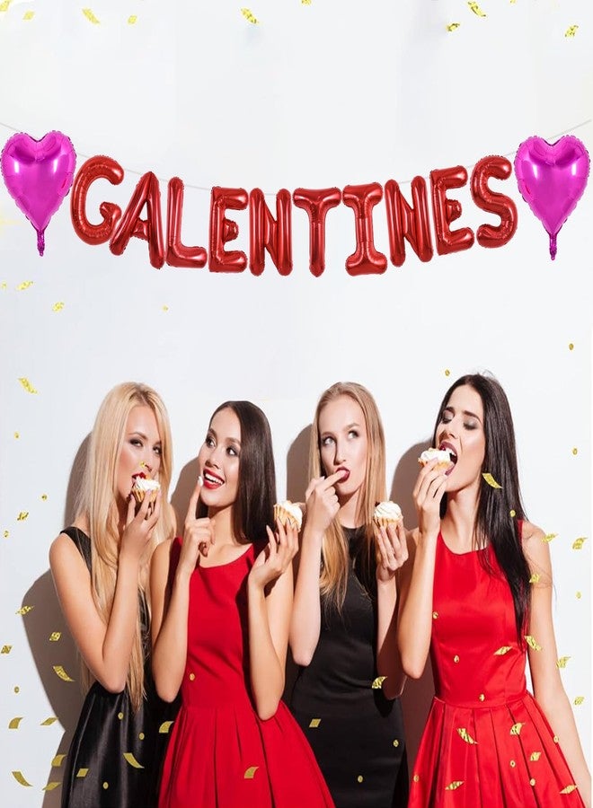 TONIFUL 16 Inch Red Galentines Letter Balloons Valentine’s Day Foil Alphabet Balloons Banner for Valentine's Day Wedding Bridal Shower Anniversary Engagement Ladies Girls Party Supplies - Image 3