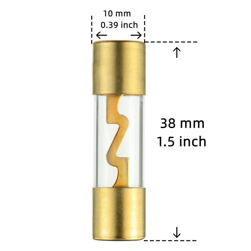 BOJACK 80A Gold Plated Glass Car Audio AGU Fuse for Car/Auto/Marine Audio Stereo Amplifier Power Protection (Pack of 5) - Image 4