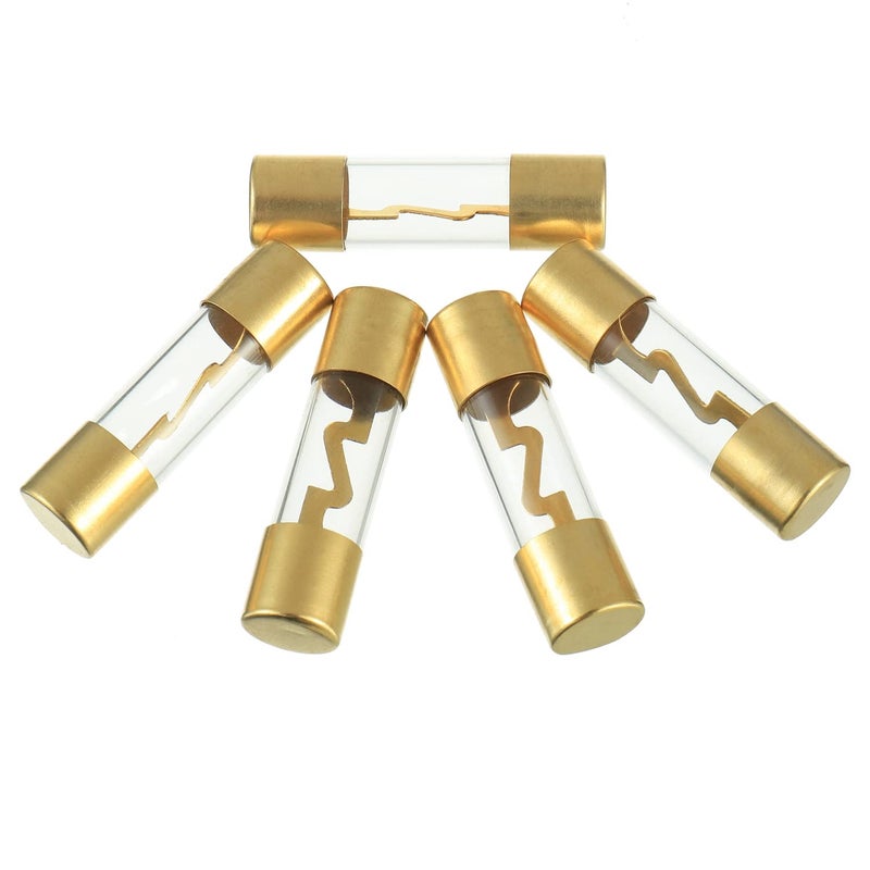 BOJACK 80A Gold Plated Glass Car Audio AGU Fuse for Car/Auto/Marine Audio Stereo Amplifier Power Protection (Pack of 5) - Image 3