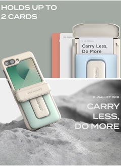 VRS Design D-Wallet Orb Samsung Galaxy Z Flip 6 Case Cover Wallet [2 Card Holder Slot] Built-in [Kickstand] and [Hinge Protection] - Pink Sand  - Image 5
