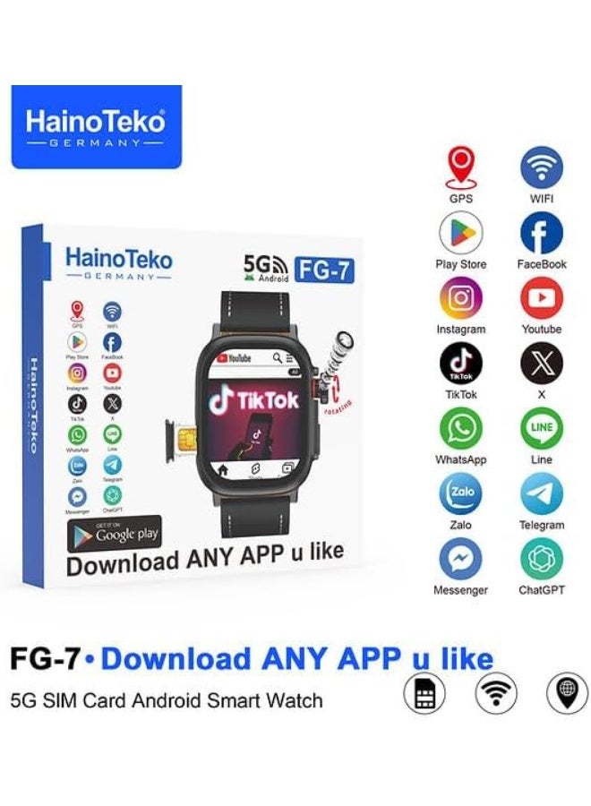 Haino Teko Hainu Tico FG-7 Smartwatch for Men - Fitness Tracker with Bluetooth Calling, Heart Rate, Sleep Monitoring, Step Counting, Multiple Sports Modes, Full HD Touchscreen, Compatible with Android and iOS - Black - Image 1