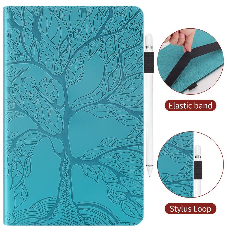 TIPOYOROO Case for Samsung Galaxy Tab A9 Plus 11 inch 2023 (SM-X210/X216/X218), Flip Cover Samsung Galaxy Tab A9+ 5g PU Leather with Elastic Band & Card Holder -Turquoise - Image 2