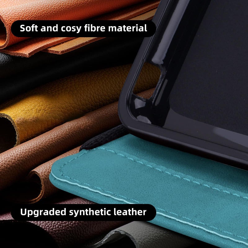 TIPOYOROO Case for Samsung Galaxy Tab A9 Plus 11 inch 2023 (SM-X210/X216/X218), Flip Cover Samsung Galaxy Tab A9+ 5g PU Leather with Elastic Band & Card Holder -Turquoise - Image 4