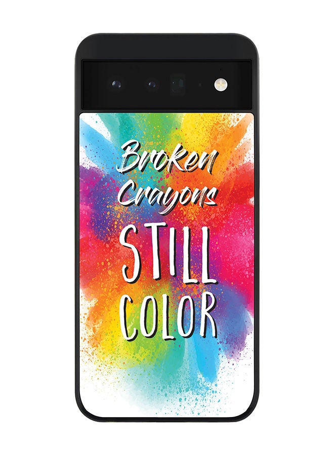 Stylizedd Rugged Black edge case for Google Pixel 6 5G Slim fit Soft Case Flexible Rubber Edges Anti Drop TPU Gel Thin Cover -  Broken Colors - Image 1