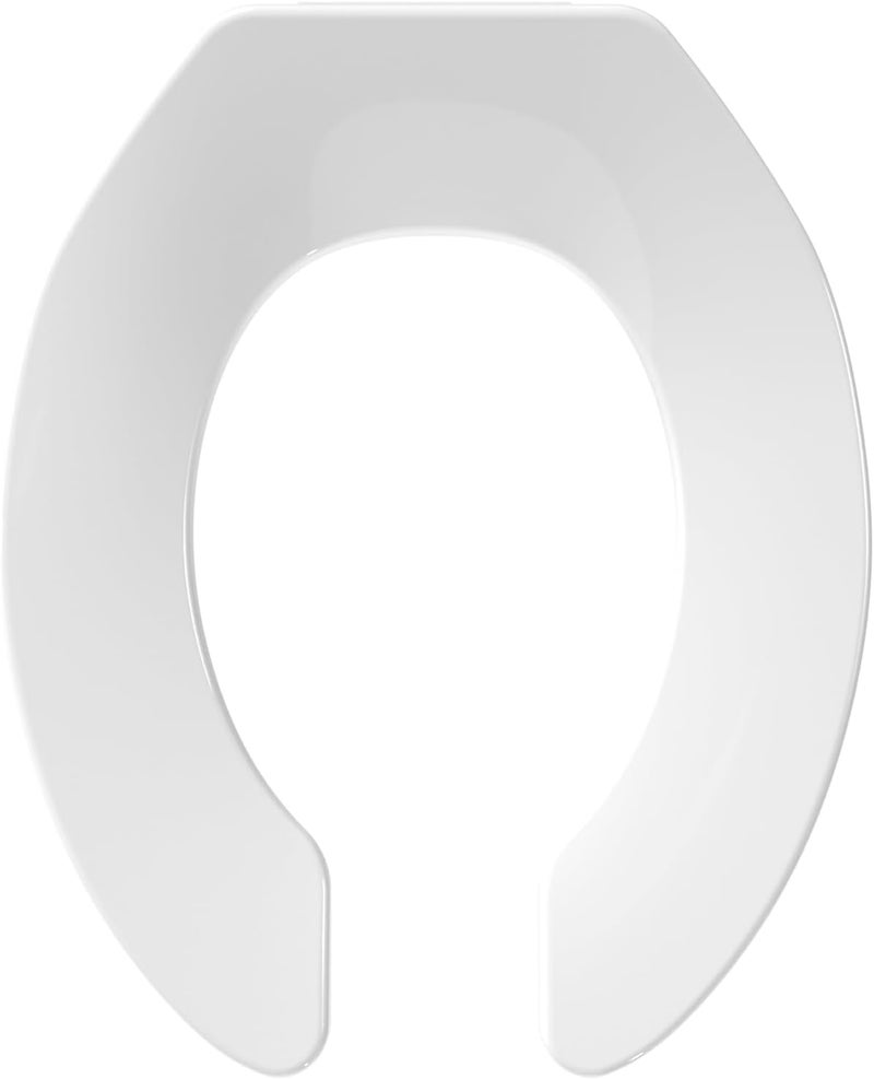 CcBello Commercial Heavy Duty Open Front Toilet Seat Without Cover, Thickened Material, Never Loosen, ROUND, White (16.5”)1-Pack - Image 1