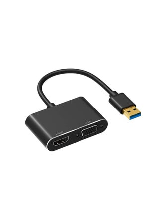 محول USB 3.0 إلى HDMI VGA، محول USB إلى VGA HDMI، كابل محول HD 1080P لأجهزة الكمبيوتر المحمولة التي تعمل بنظام Windows 7/8/10، يدعم نظام التشغيل Mac OS High Sierra، لا يدعم Linux، Chrome OS - pzsku/ZD1E433CBF73139AF4584Z/45/1741155149/10655c2d-064c-4768-b6a5-a8e20ff696d9