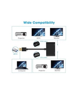 ماركة غير محددة محول USB 3.0 إلى HDMI VGA، محول USB إلى VGA HDMI، كابل محول HD 1080P لأجهزة الكمبيوتر المحمولة التي تعمل بنظام Windows 7/8/10، يدعم نظام التشغيل Mac OS High Sierra، لا يدعم Linux، Chrome OS  - Image 3
