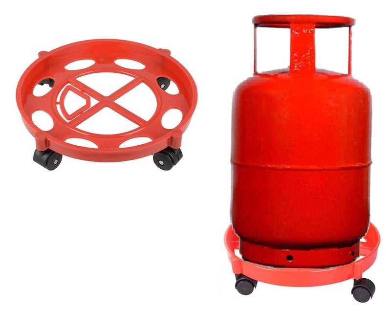 DeoDap DeoDap Gas Cylinder Trolley with Wheels LPG Cylinder StandAssorted Color Multicolor 10 Cup O_Gas_tro  - Image 1