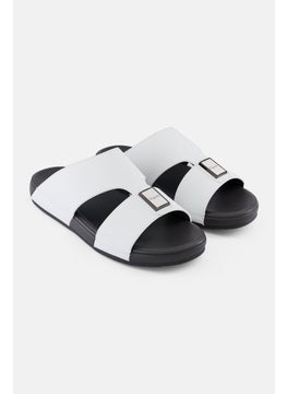 Algspar Men Slip On Arabic Sandals, White  - Image 1