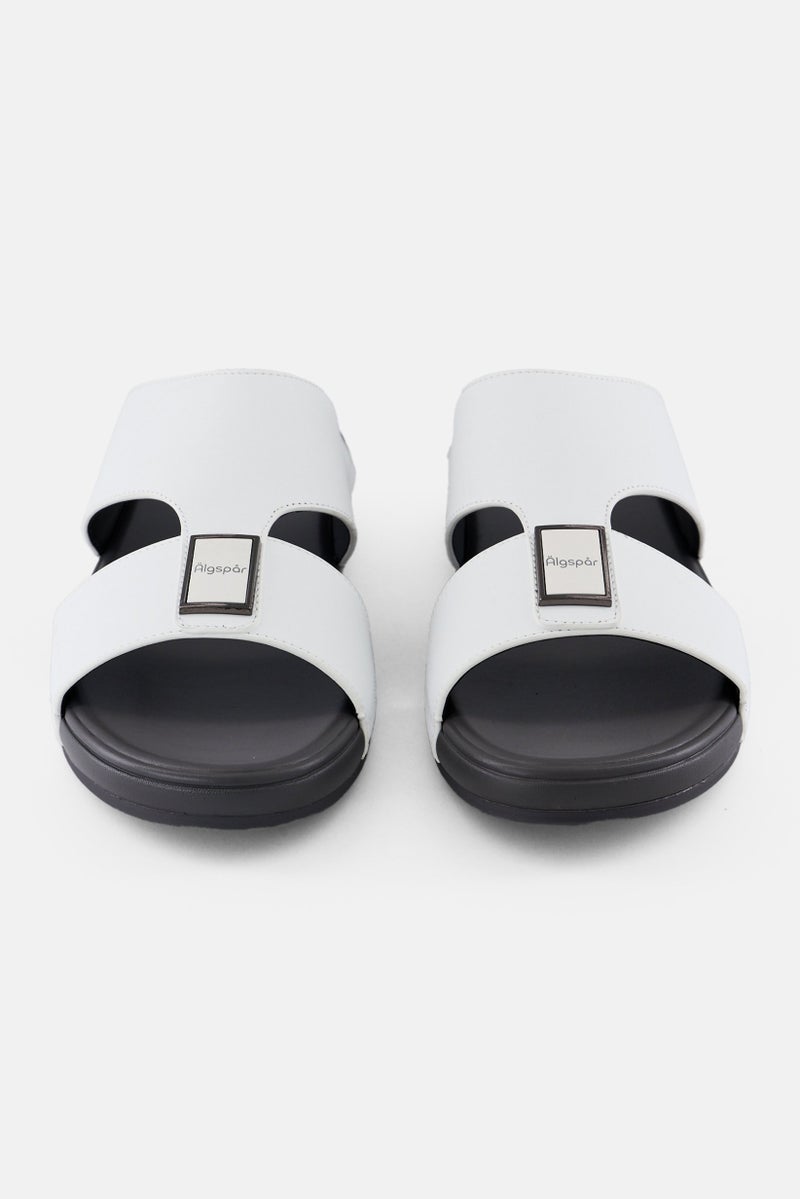 Algspar Men Slip On Arabic Sandals, White  - Image 3
