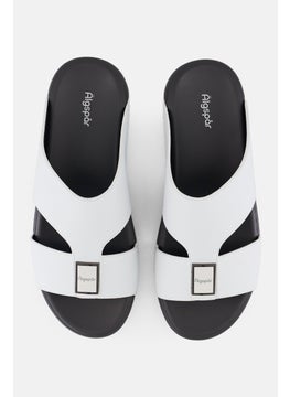 Algspar Men Slip On Arabic Sandals, White  - Image 2